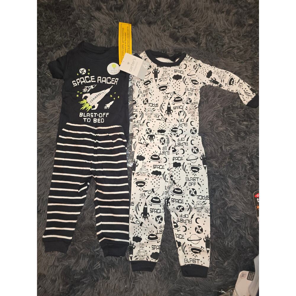 #159 Brand New With Tags Glow In The Dark Pajama Set-2 Pairs-Size 6 Months